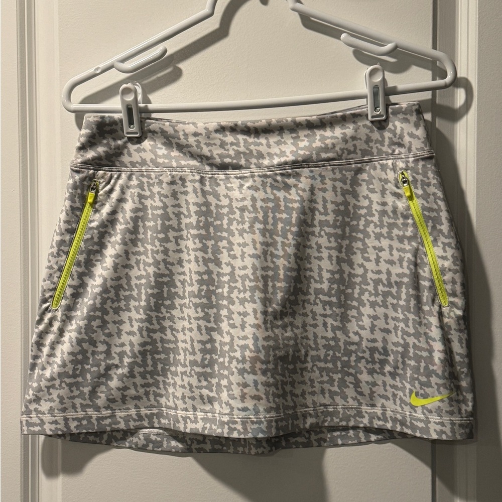 Nike Houndstooth Golf Skort with Neon Accents